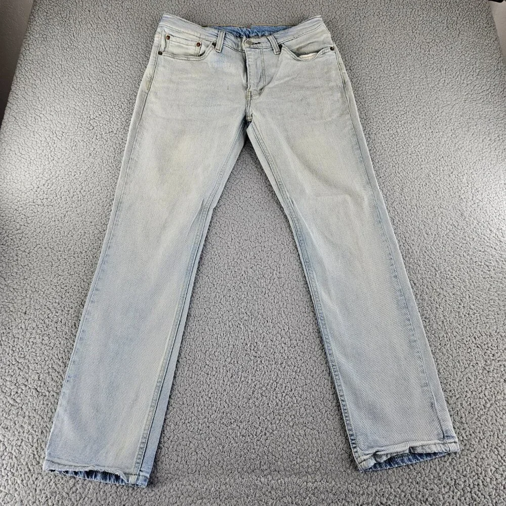Sold Levis 511 Jeans Mens 32x30 Light Wash Blue Denim Slim Fit Straight Leg